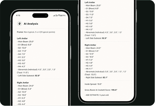 Detailed Measurement Breakdown application screens