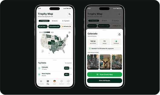 Trophy Maps application screens